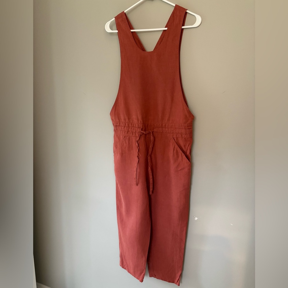 notPerfectLinen loose fit Linen Overalls / jumpsuit Moroccan Red size XS